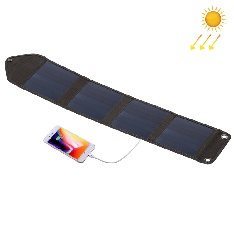 HAWEEL 14W 5V 2.4A ポータブル折りたたみ式ソーラーチャージャー アウトドア旅行用充電式折りたたみバッグ 4つのソーラーパネル＆USBポート付き サイズ: S, 14W