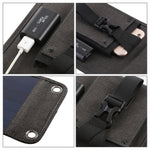 HAWEEL 14W 5V 2.4A ポータブル折りたたみ式ソーラーチャージャー アウトドア旅行用充電式折りたたみバッグ 4つのソーラーパネル＆USBポート付き サイズ: S, 14W