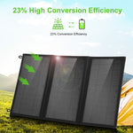 HAWEEL 18W 3パネル 折りたたみ式ソーラーパネル充電バッグ 5V / 3.1A 最大デュアルUSBポート対応 QC3.0およびAFC対応、18W 3パネル