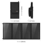 HAWEEL 24W 4パネル 折りたたみ式ソーラーパネル充電バッグ 5V / 3.1A 最大デュアルUSBポート対応 QC3.0およびAFC対応、24W 4パネル