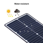 HAWEEL ポータブル 20W 単結晶シリコン ソーラーパネル充電器 USBポート＆ホルダー＆タイガークリップ付き QC3.0およびAFC対応