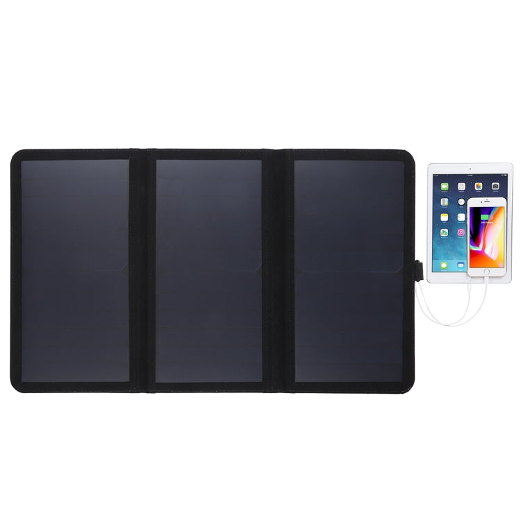 HAWEEL 21W 超薄型 3つ折り 折りたたみ式 5V / 3A ソーラーパネル充電器 デュアルUSBポート対応 QC3.0およびAFC対応、超薄型21W