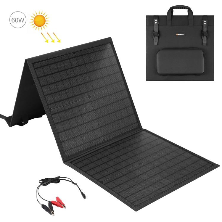 HAWEEL 60W 折りたたみ式ソーラーパネル充電器 旅行用折りたたみバッグ、60W