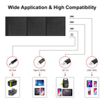 HAWEEL 60W 折りたたみ式ソーラーパネル充電器 旅行用折りたたみバッグ、60W