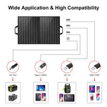 HAWEEL 50W 折りたたみ式ソーラーパネル充電器 旅行用折りたたみバッグ、50W