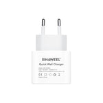 HAWEEL PD 20W シングル USB-C / Type-C インターフェース QC トラベル充電器、フルQCプロトコル対応、EUプラグ、QC充電器 EUプラグ
