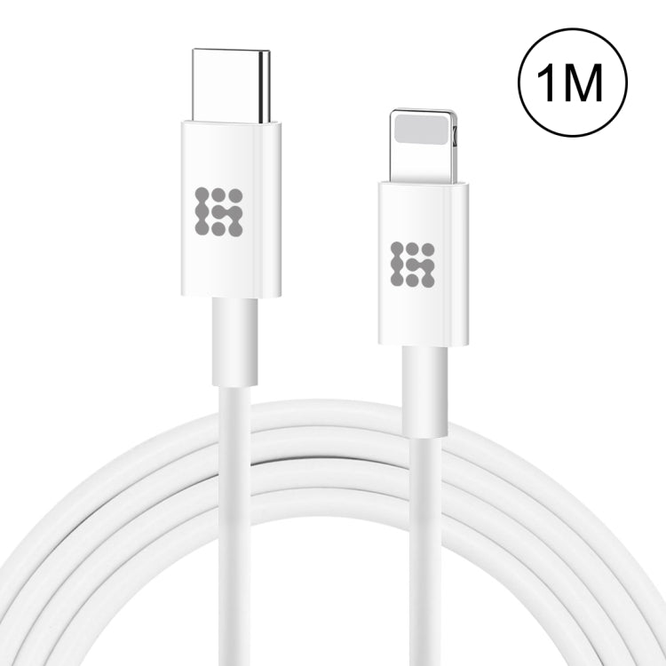 HAWEEL 25W 3A USB-C / Type-C to 8ピン PD急速充電ケーブル iPhone、iPad用、ケーブル長さ：1m、Type-C to 8ピン 1m