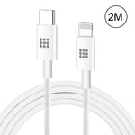 HAWEEL 25W 3A USB-C / Type-C to 8ピン PD急速充電ケーブル iPhone、iPad用、ケーブル長さ：2m、Type-C to 8ピン 2m