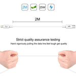 HAWEEL 25W 3A USB-C / Type-C to 8ピン PD急速充電ケーブル iPhone、iPad用、ケーブル長さ：2m、Type-C to 8ピン 2m