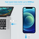 HAWEEL 25W 3A USB-C / Type-C to 8ピン PD急速充電ケーブル iPhone、iPad用、ケーブル長さ：2m、Type-C to 8ピン 2m