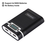 HAWEEL DIY 4 x 18650バッテリー（別売）10000mAh パワーバンクシェルボックス 2 x USB出力＆ディスプレイ付き iPhone、Galaxy、Sony、HTC、Google、Huawei、Xiaomi、Lenovo他スマートフォン対応、DIY 4 x 18650 10000mAh バッテリー（US）