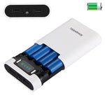 HAWEEL DIY 4 x 18650バッテリー（別売）10000mAh パワーバンクシェルボックス 2 x USB出力＆ディスプレイ付き iPhone、Galaxy、Sony、HTC、Google、Huawei、Xiaomi、Lenovo他スマートフォン対応、DIY 4 x 18650 10000mAh バッテリー（US）