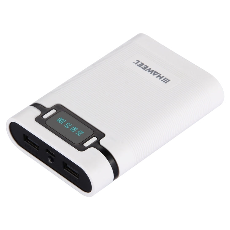 HAWEEL DIY 4 x 18650バッテリー（別売）10000mAh パワーバンクシェルボックス 2 x USB出力＆ディスプレイ付き iPhone、Galaxy、Sony、HTC、Google、Huawei、Xiaomi、Lenovo他スマートフォン対応、DIY 4 x 18650 10000mAh バッテリー（US）