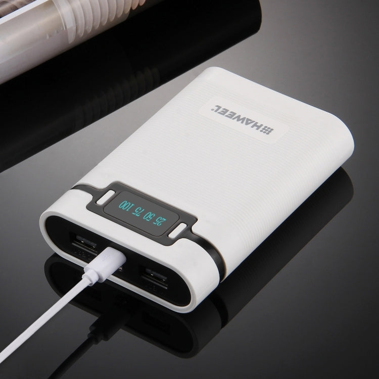 HAWEEL DIY 4 x 18650バッテリー（別売）10000mAh パワーバンクシェルボックス 2 x USB出力＆ディスプレイ付き iPhone、Galaxy、Sony、HTC、Google、Huawei、Xiaomi、Lenovo他スマートフォン対応、DIY 4 x 18650 10000mAh バッテリー（US）