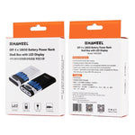 HAWEEL DIY 4 x 18650バッテリー（別売）10000mAh パワーバンクシェルボックス 2 x USB出力＆ディスプレイ付き iPhone、Galaxy、Sony、HTC、Google、Huawei、Xiaomi、Lenovo他スマートフォン対応、DIY 4 x 18650 10000mAh バッテリー（US）