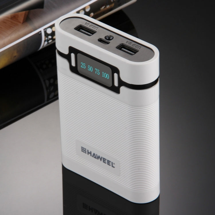 HAWEEL DIY 4 x 18650バッテリー（別売）10000mAh パワーバンクシェルボックス 2 x USB出力＆ディスプレイ付き iPhone、Galaxy、Sony、HTC、Google、Huawei、Xiaomi、Lenovo他スマートフォン対応、DIY 4 x 18650 10000mAh バッテリー（US）