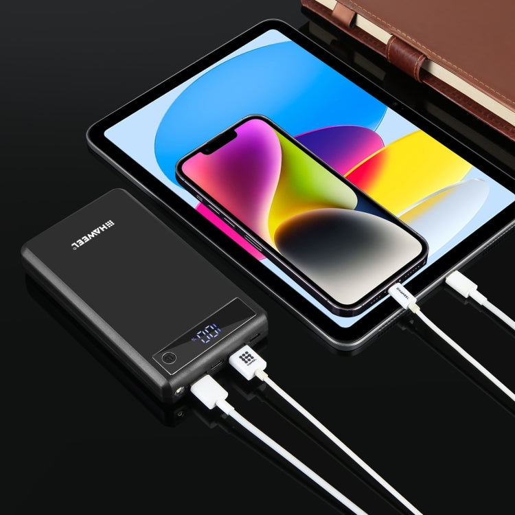 HAWEEL DIY 6 x 18650バッテリー 24W急速充電パワーバンクボックスケース ディスプレイ付き、バッテリー別売、6 x 18650バッテリー