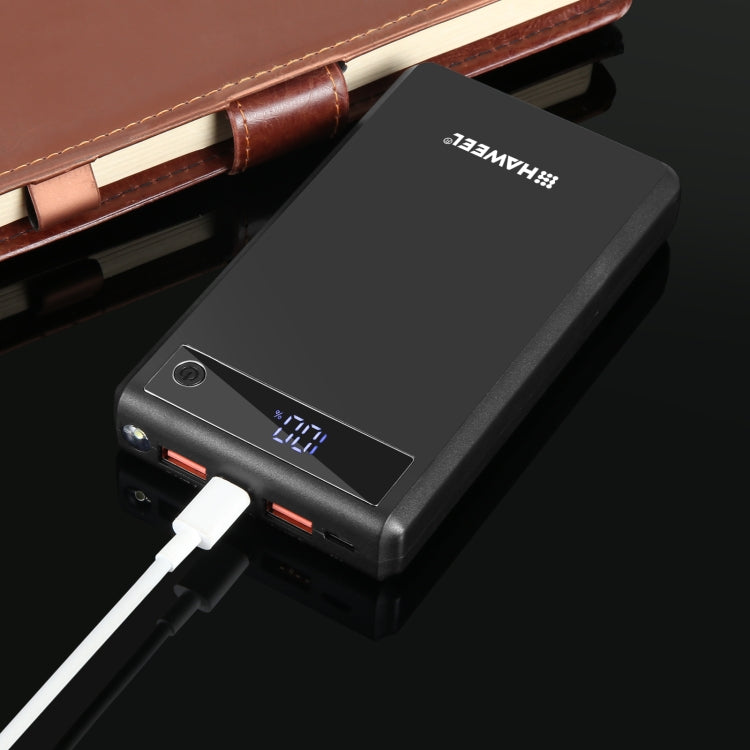 HAWEEL DIY 6 x 18650バッテリー 24W急速充電パワーバンクボックスケース ディスプレイ付き、バッテリー別売、6 x 18650バッテリー