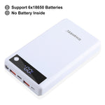 HAWEEL DIY 6 x 18650バッテリー 24W急速充電パワーバンクボックスケース ディスプレイ付き、バッテリー別売、6 x 18650バッテリー