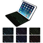 F611 着脱式 カラフルバックライト アルミニウム バックプレート ワイヤレス Bluetooth キーボード タブレットケース iPad Air 2 / 9.7 (2018) / 9.7インチ (2017) / Air / Pro 9.7インチ 用