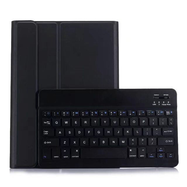 着脱式 Bluetooth キーボード + 横開きレザー タブレットケース ホルダー付き iPad Pro 9.7インチ、iPad Air、iPad Air 2、iPad 9.7インチ (2017)、iPad 9.7インチ (2018) 用、A07 ブラック、A07 ゴールド、A07 ブルー、A07 ローズゴールド