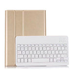 着脱式 Bluetooth キーボード + 横開きレザー タブレットケース ホルダー付き iPad Pro 9.7インチ、iPad Air、iPad Air 2、iPad 9.7インチ (2017)、iPad 9.7インチ (2018) 用、A07 ブラック、A07 ゴールド、A07 ブルー、A07 ローズゴールド