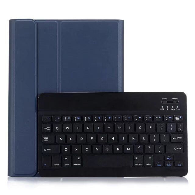 着脱式 Bluetooth キーボード + 横開きレザー タブレットケース ホルダー付き iPad Pro 9.7インチ、iPad Air、iPad Air 2、iPad 9.7インチ (2017)、iPad 9.7インチ (2018) 用、A07 ブラック、A07 ゴールド、A07 ブルー、A07 ローズゴールド