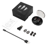 BTH-V5 DSPノイズキャンセリングイヤーバッズ スポーツワイヤレスBluetooth V5.0 ヘッドセット 充電ケース付き、iPhoneおよびAndroid対応