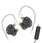 KZ ZSN サークルアイアン ムービングアイアン クアッドコア 有線コントロール インイヤー メガバス HiFi イヤホン マイク付き