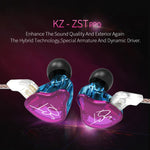 KZ ZST サークルアイアン インイヤー メガバス MP3 デュアルユニットイヤホン マイクなし
