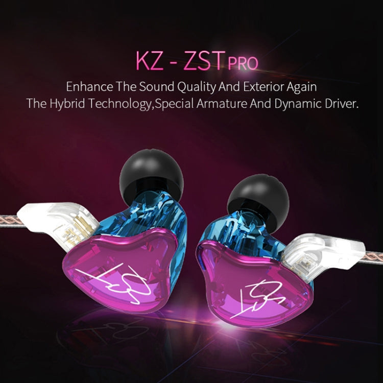 KZ ZST サークルアイアン インイヤー メガバス MP3 デュアルユニットイヤホン マイクなし