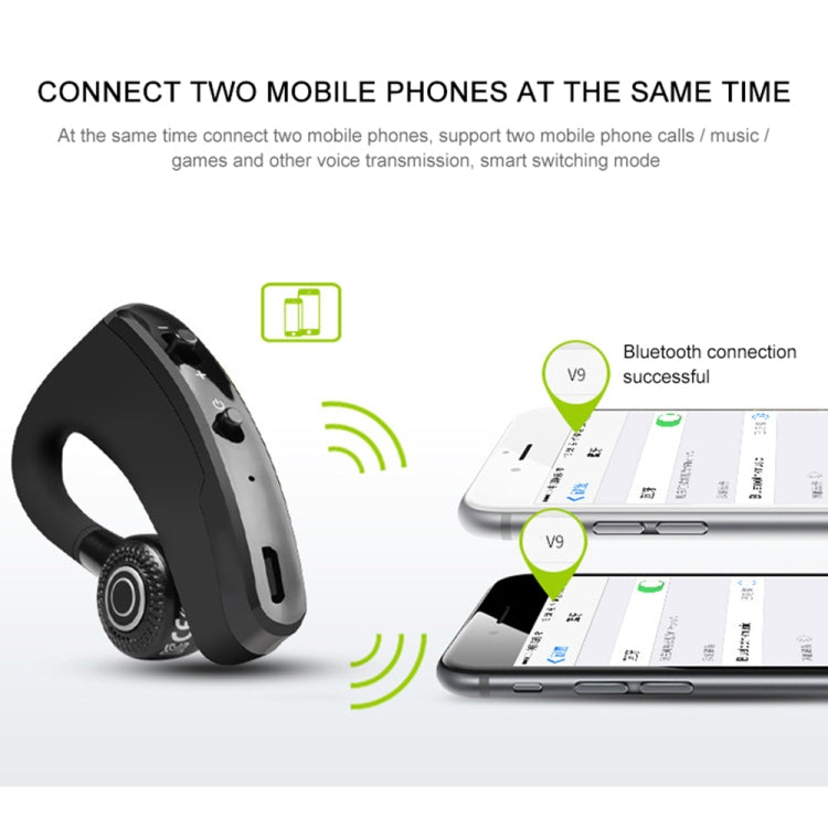 V9 ビジネスハンズフリー ワイヤレス Bluetooth ヘッドセット CSR 4.1 マイク付き ドライバー スポーツ用