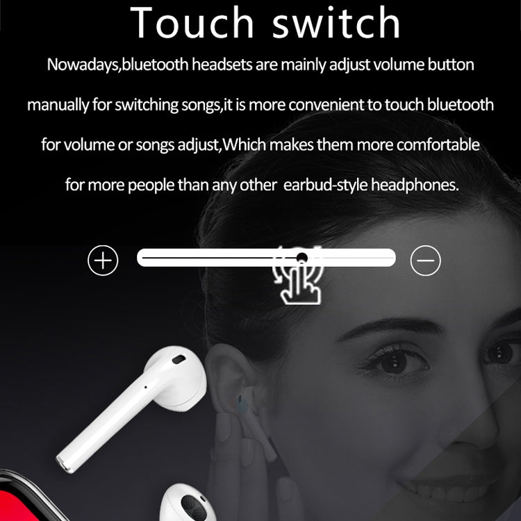 i9 タッチ ワイヤレス TWS スポーツ 両耳ステレオ Bluetooth 5.0 ヘッドセット 充電ボックス付き、タッチバージョン