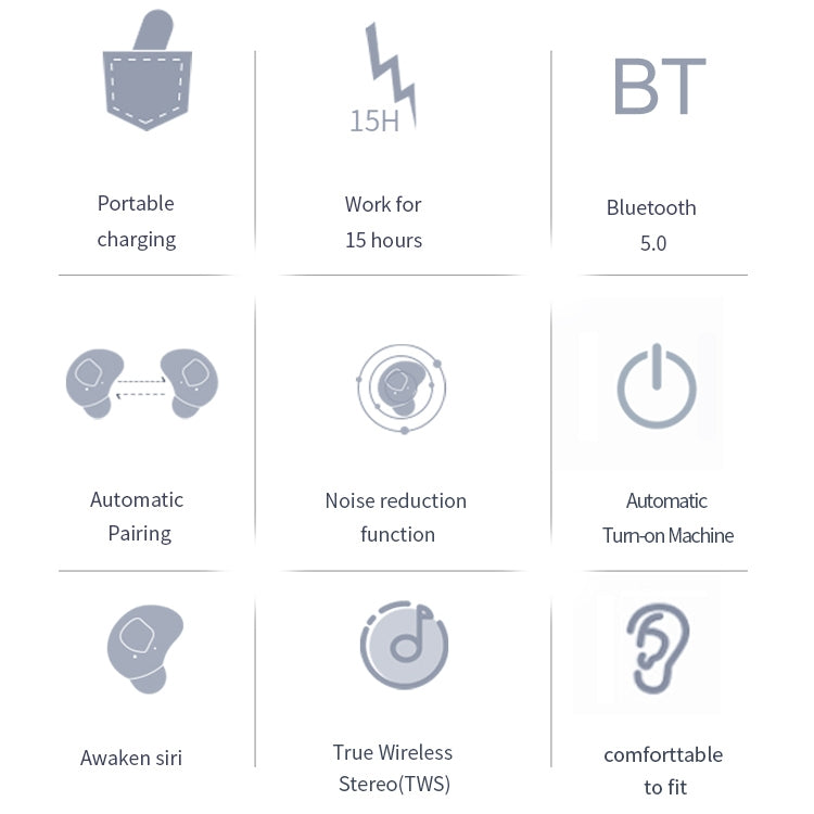 Q2 TWS Bluetooth 5.0 両耳ステレオ ワイヤレススポーツ Bluetooth イヤホン
