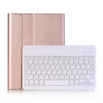 A102 iPad 10.2インチ 用 超薄型 着脱式 Bluetooth キーボード レザー タブレットケース スタンド機能付き、ゴールド、ローズゴールド、ブラック、ダークブルー