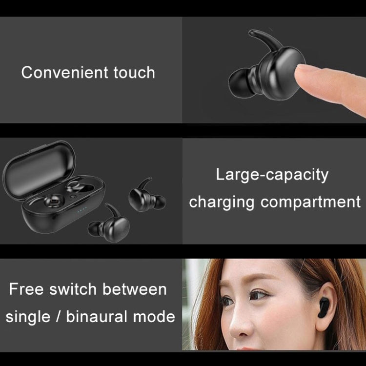 TWS-4 IPX5防水 Bluetooth 5.0 タッチ式ワイヤレスBluetoothイヤホン 充電ボックス付き、HD通話 & 音声案内対応、TWS-4