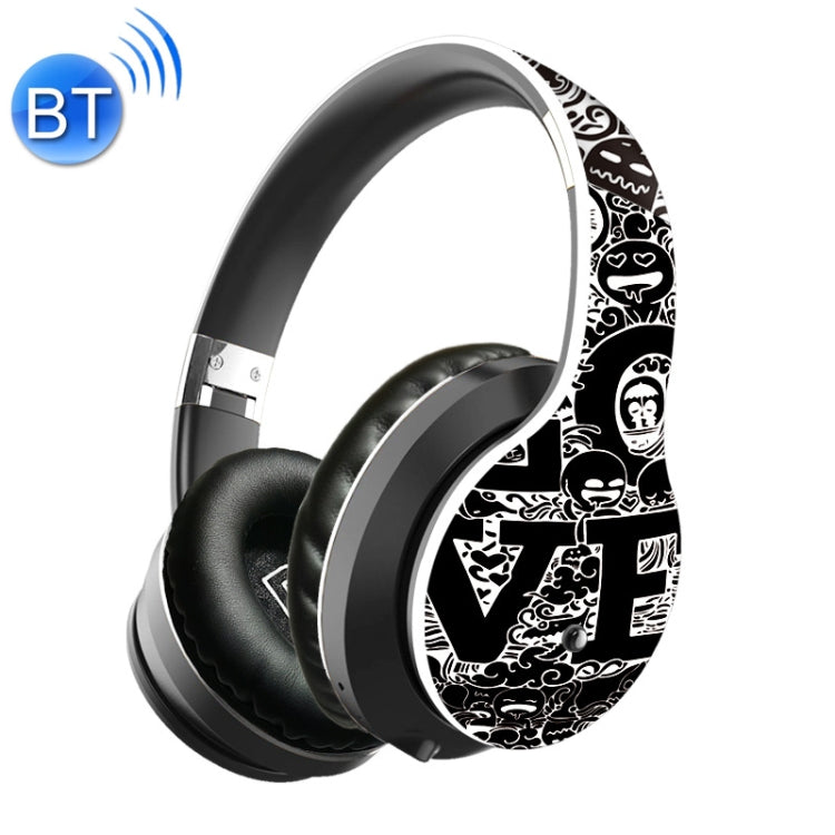 B1 グラフィティパターンワイヤレスBluetooth V5.0ヘッドセット