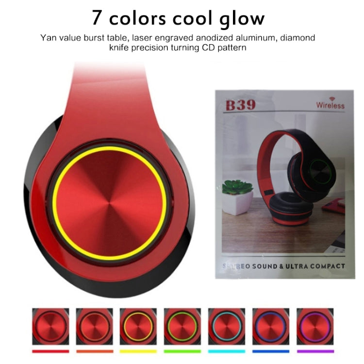 B39 ワイヤレス Bluetooth V5.0 ヘッドセット、B39（レッド）、B39（ホワイト）、B39（ブルー）、B39（ブラックレッド）、B39（ブラック）