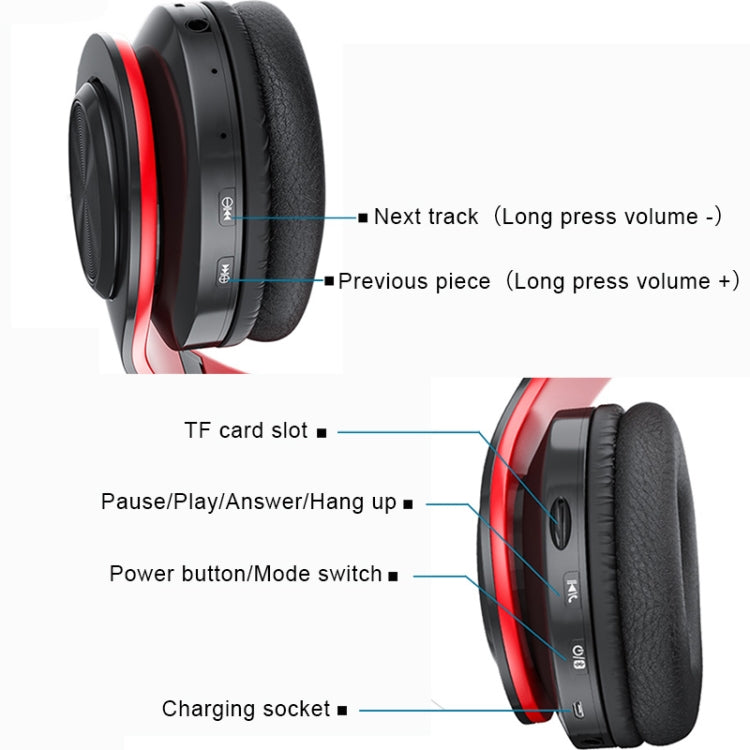 B39 ワイヤレス Bluetooth V5.0 ヘッドセット、B39（レッド）、B39（ホワイト）、B39（ブルー）、B39（ブラックレッド）、B39（ブラック）