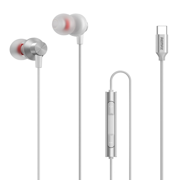 REMAX RM-560 Type-C インイヤーステレオメタル音楽イヤホン、ワイヤーコントロール＋マイク付き、ハンズフリー対応、サムスン電話非対応