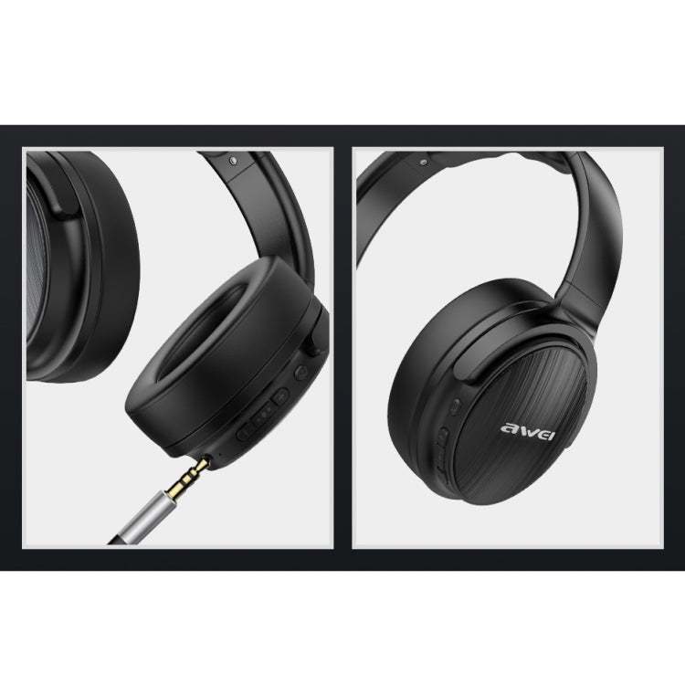 awei A780BL Bluetooth 5.0 折りたたみ式バス ワイヤレス Bluetooth ヘッドホン 3.5mm AUXジャック付き、A780BL