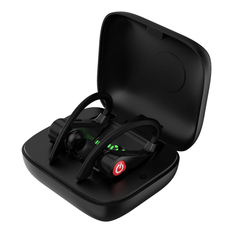Q83 ワイヤレス耳掛けスポーツ Bluetoothイヤホン 充電ボックス付き、3画面LED電源表示 & モバイルバッテリー対応、Q83