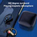 Q83 ワイヤレス耳掛けスポーツ Bluetoothイヤホン 充電ボックス付き、3画面LED電源表示 & モバイルバッテリー対応、Q83