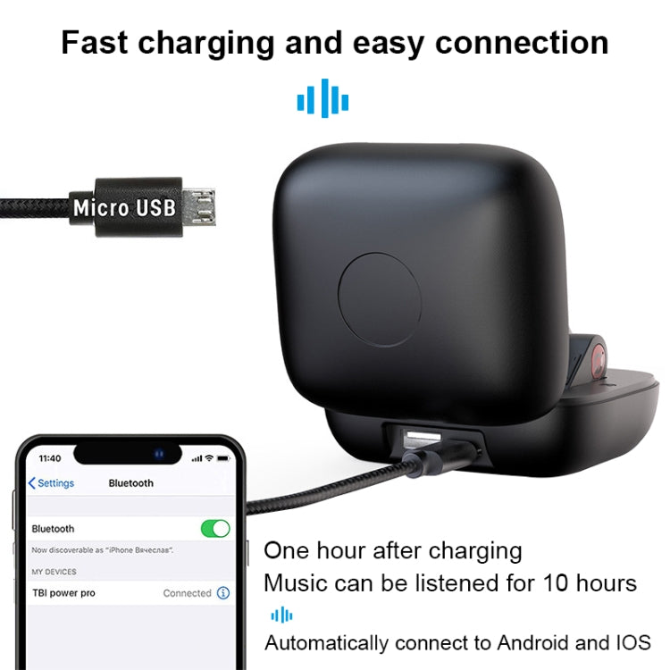 Q83 ワイヤレス耳掛けスポーツ Bluetoothイヤホン 充電ボックス付き、3画面LED電源表示 & モバイルバッテリー対応、Q83