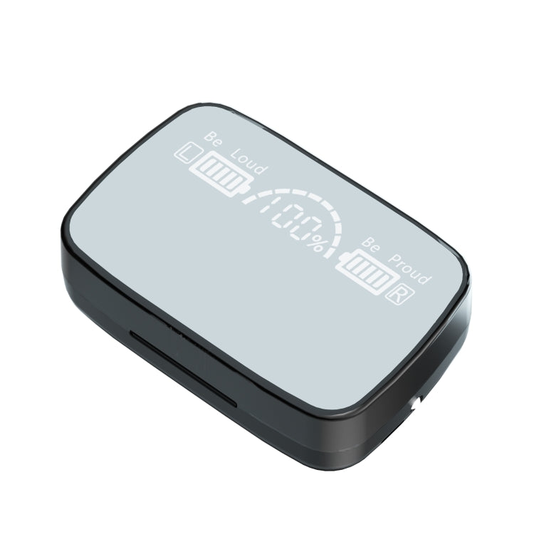 M9 Bluetooth 5.1 TWS ミラー デジタルディスプレイ ワイヤレス Bluetooth イヤホン 充電ボックス付き フラッシュライト搭載、タッチ操作対応 & Siri & バッテリー表示、M9（ブラック）