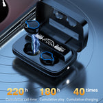 M9 Bluetooth 5.1 TWS ミラー デジタルディスプレイ ワイヤレス Bluetooth イヤホン 充電ボックス付き フラッシュライト搭載、タッチ操作対応 & Siri & バッテリー表示、M9（ブラック）