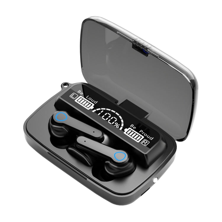 M19 Bluetooth 5.1 TWS デジタルディスプレイ ワイヤレス Bluetooth イヤホン 充電ボックス付き、タッチ操作対応 & Siri & バッテリー表示