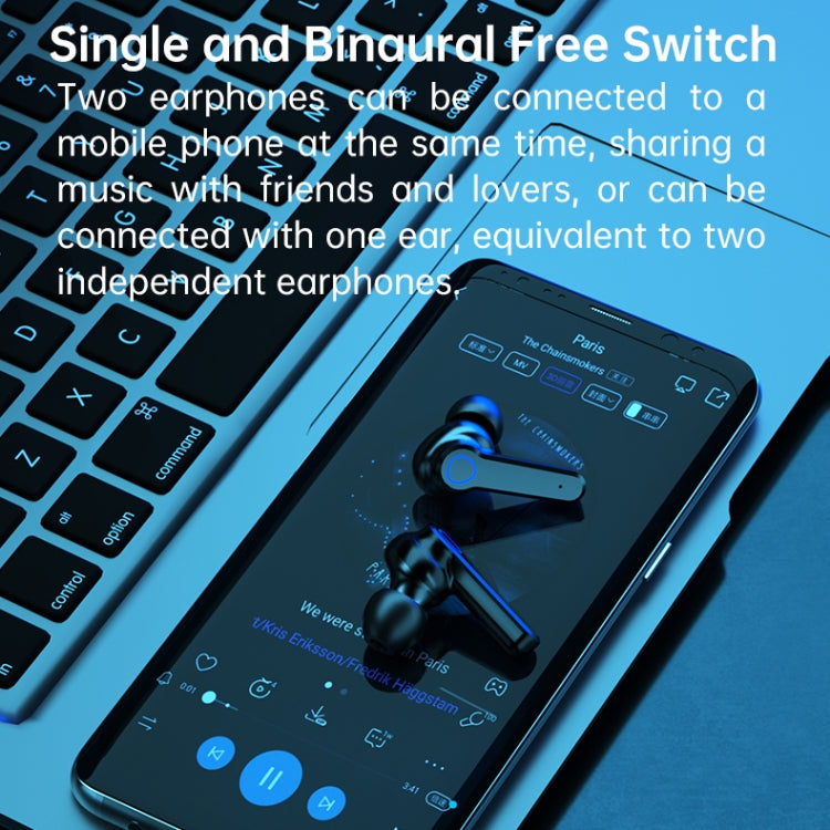 M19 Bluetooth 5.1 TWS デジタルディスプレイ ワイヤレス Bluetooth イヤホン 充電ボックス付き、タッチ操作対応 & Siri & バッテリー表示
