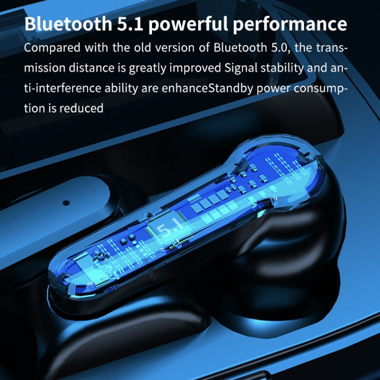 M19 Bluetooth 5.1 TWS デジタルディスプレイ ワイヤレス Bluetooth イヤホン 充電ボックス付き、タッチ操作対応 & Siri & バッテリー表示