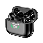 awei T29P Bluetooth V5.0 LED デジタルディスプレイ 真のワイヤレス スポーツ IPX4 防水 TWS ヘッドセット 充電ケース付き